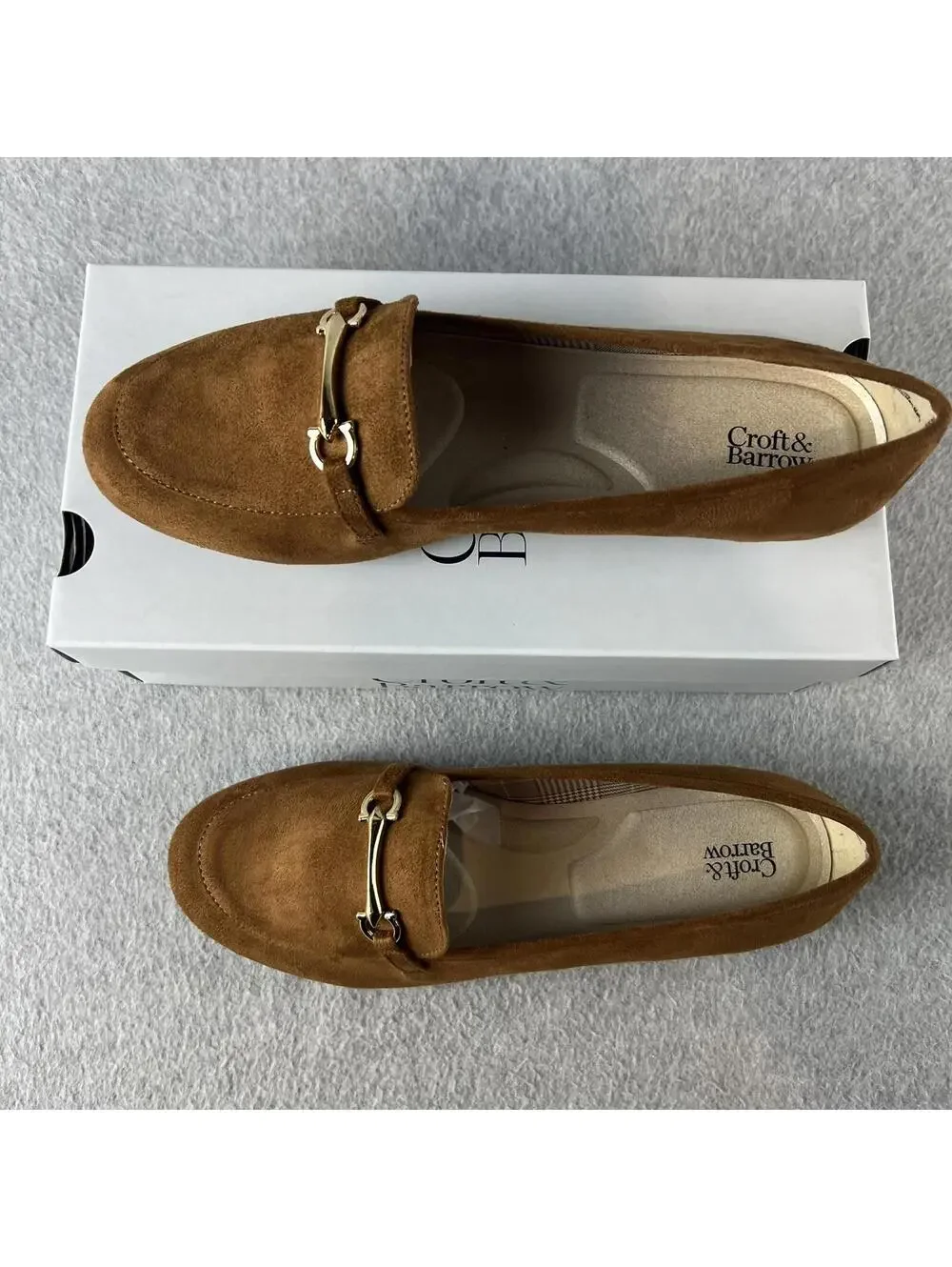 Croft & Barrow Slip On Loafers Shoes Womens Size 6 Faux Suede Comfort Classic